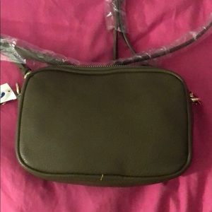 olive green cross clutch